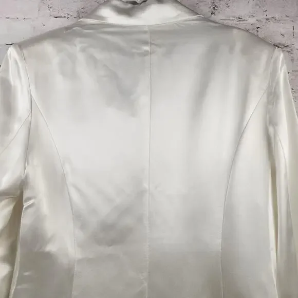 Retrofete Saige Double Breasted Blazer in Ivory Size XL NWT Satin Gold Button - Picture 8 of 14